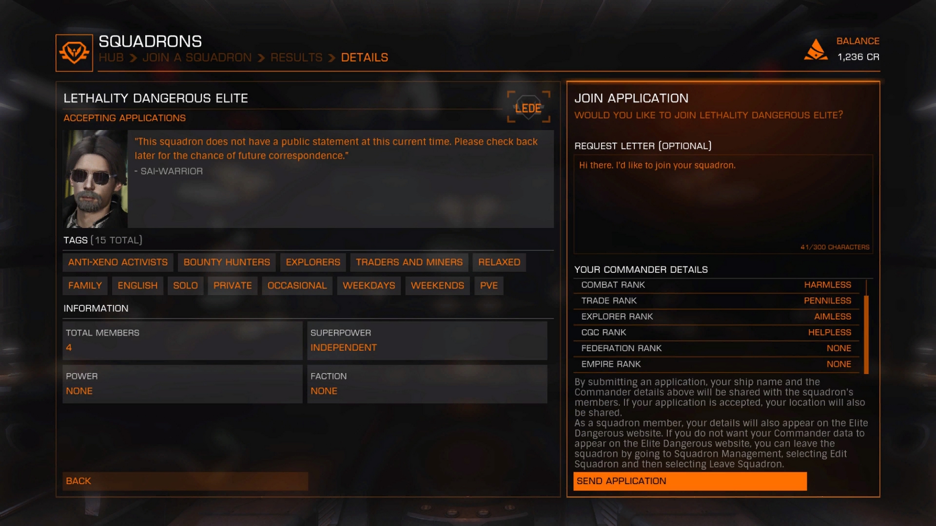 Squadrons Application